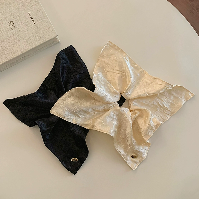 Silk Square Scrunchie, Bun Holder Hair Tie, Large Oversize Handmade Hair Accessories, Gift Girl Women