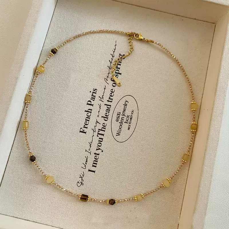 Elegant and Chic: 2025 Summer Crystal Bead Necklace for Women - Luxe Design Clavicle Chain