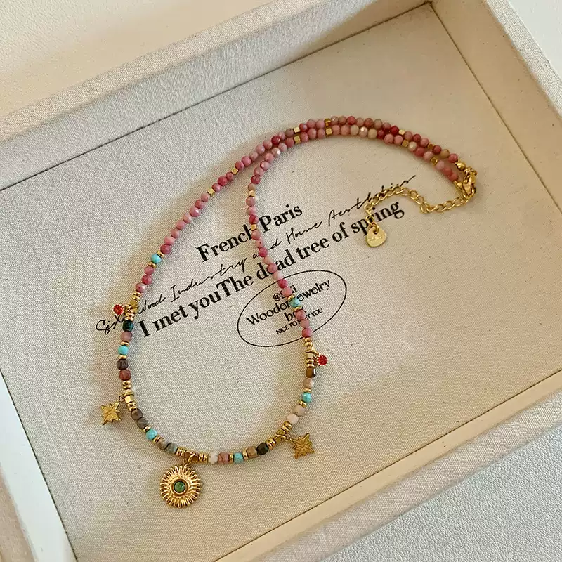 2025 New Arrival! Luxe & Chic Holiday-Style Natural Stone Beaded Pendant Necklace for Women