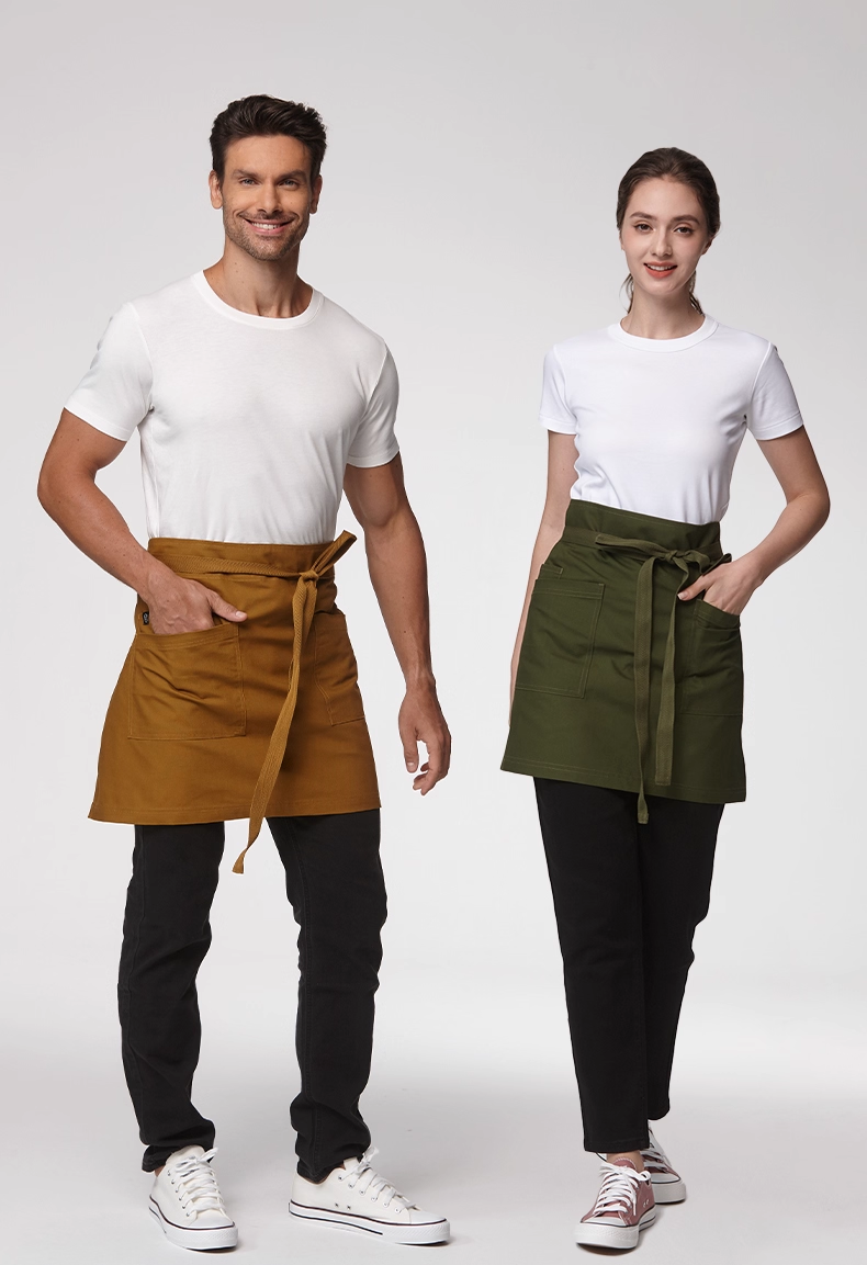 Waterproof and oil resistant 2025 new work Waist aprons for cafe, catering, Florist,Workshop Half Apron For Women and Men
