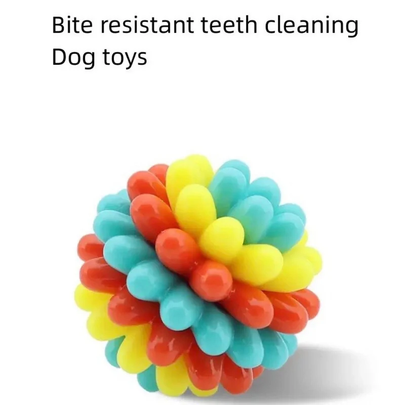 Dog toy ball, teeth grinding, teeth cleaning, bite resistant, stress relieving tool, rubber elastic, teasing dog ball