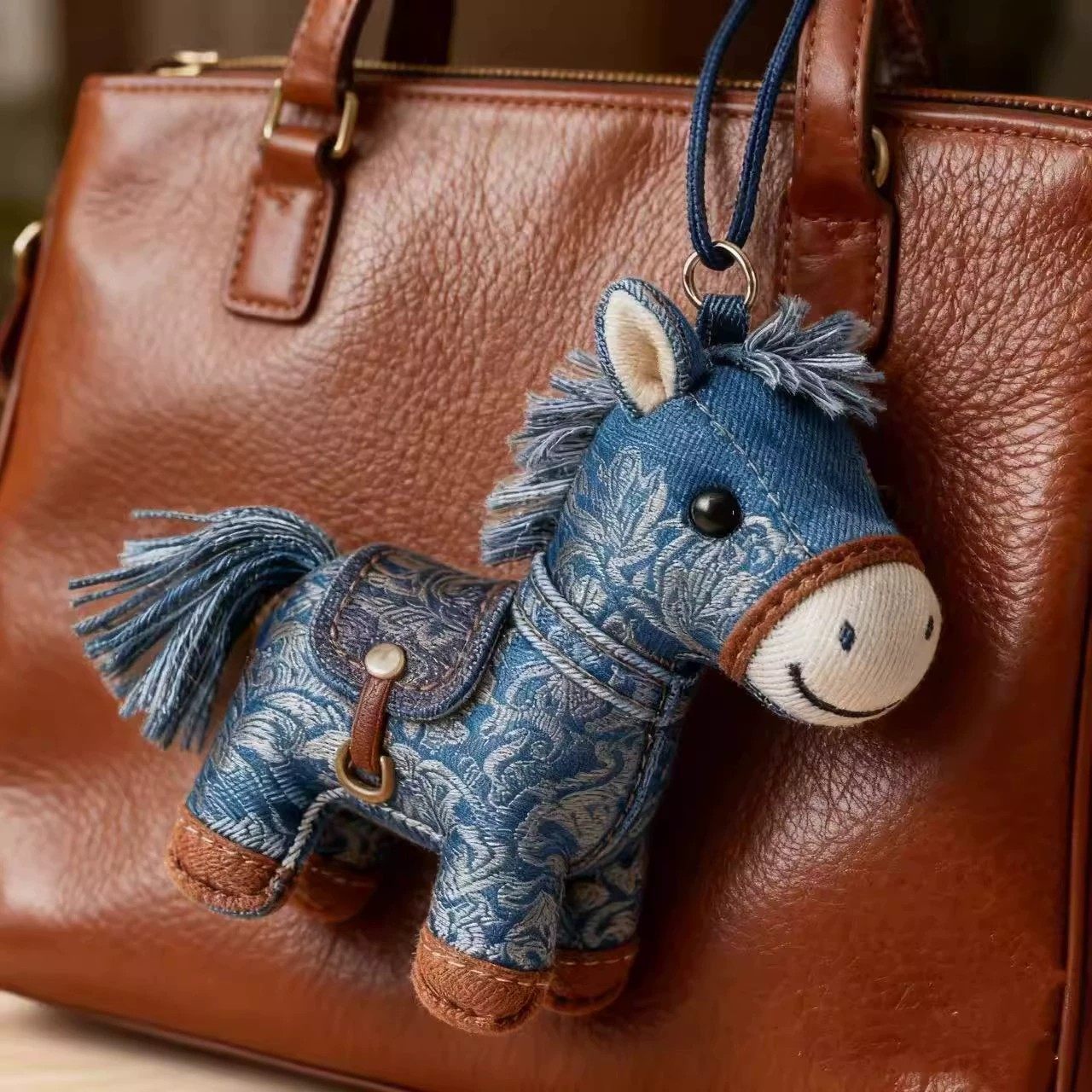 Cute Denim Horse Bag Purse Charms