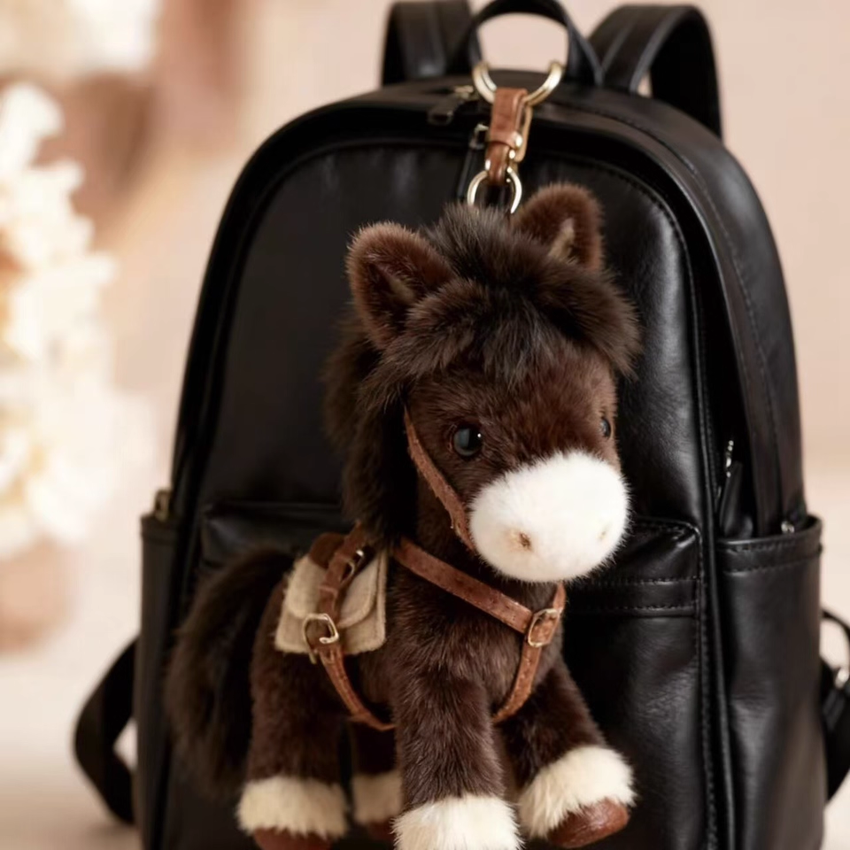 Plush Horse Charms for Bags | Funny Soft Lucky Pony Purse Charm | Car Pendant Accessory