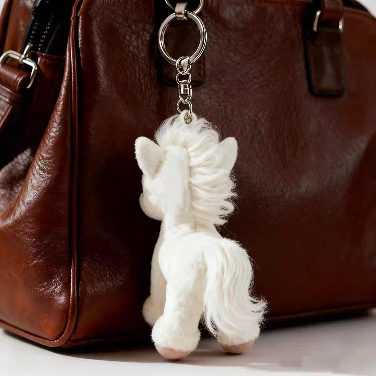 Cute white horse Bag Charms, Pony Purse Charm Gift