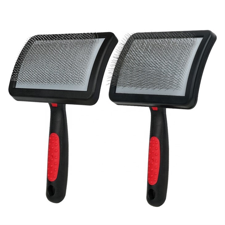 Color Box Packaging Long Metal Pin Cat Comb Brush Pet Grooming Slicker Hair Brush For Dogs