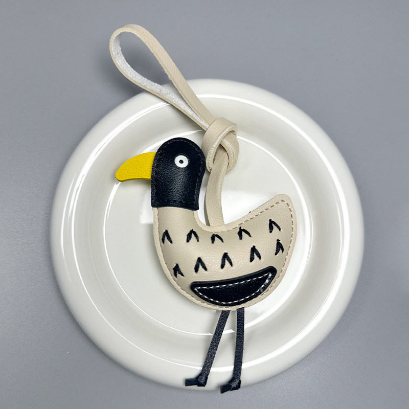 Leather Duck Bag Charm, Handmade Leather Bag Charm, Leather Handbag and Purse Charm, Cute Duck Keychain Charm, Handmade Leather Gift