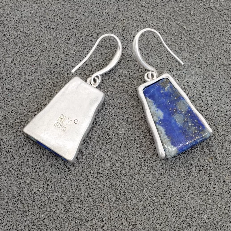 Handmade Blue Lapis Lazuli Silver earrings