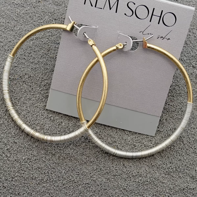 Handmade Vintage Wire Wrap Oval Hoop Earrings