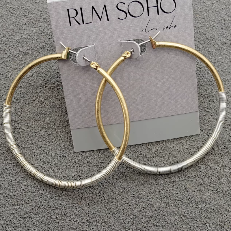 Handmade Vintage Wire Wrap Oval Hoop Earrings