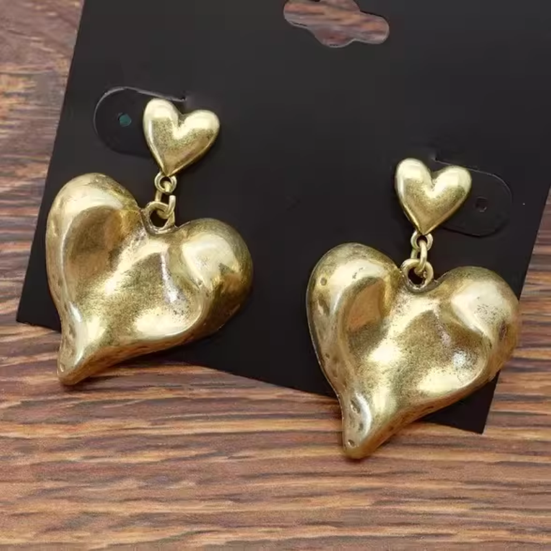 Handmade Women Vintage Heart Earring