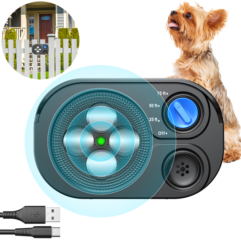 2026 New Anti Barking Device for Dogs, Bark Box Rechargeable Dog Barking Deterrent with Variable Ultra Frequency/6 Modes/IP65 Waterproof Dog Silencer Stop Neighbors‘ Dog from Barking Up to 75ft